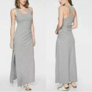 Athleta Playa Gray and Black Striped Racerback Maxi Dress Women’s XSP